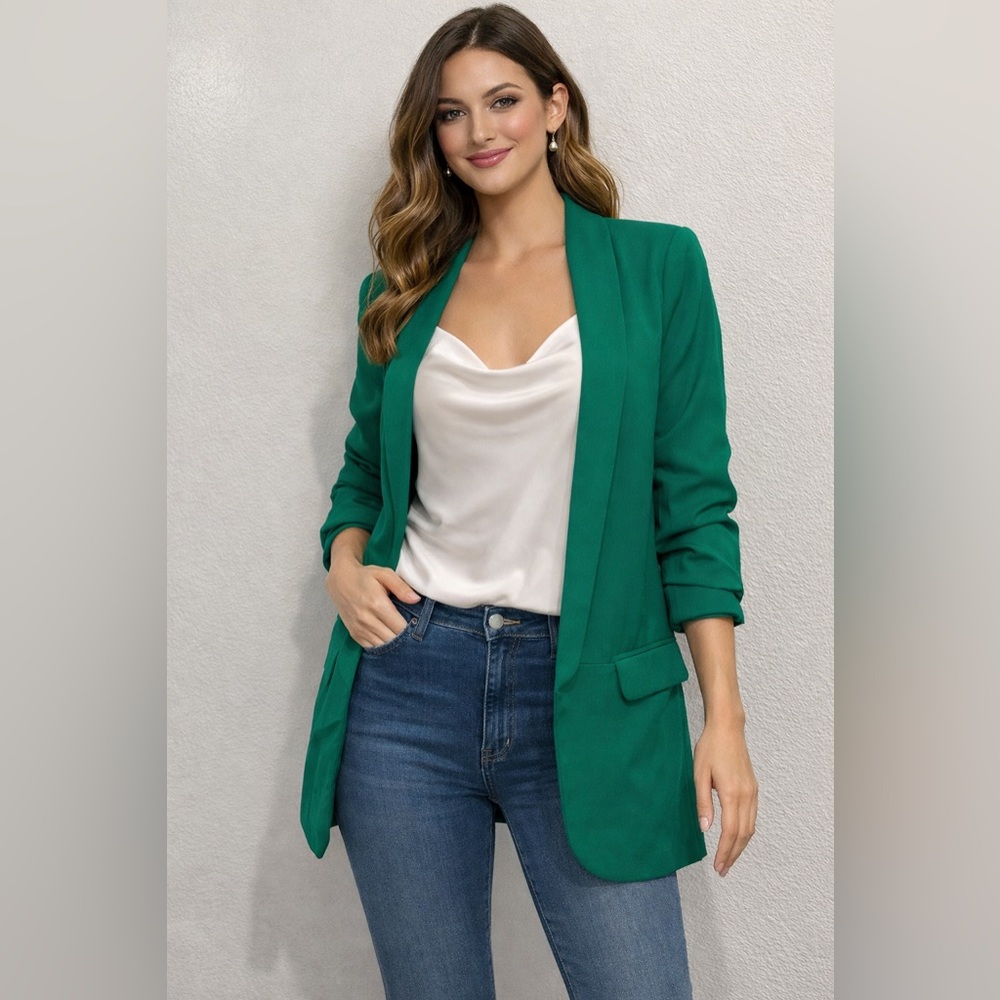 Strut & Bolt Boyfriend Blazer in Kelly Green Sz S